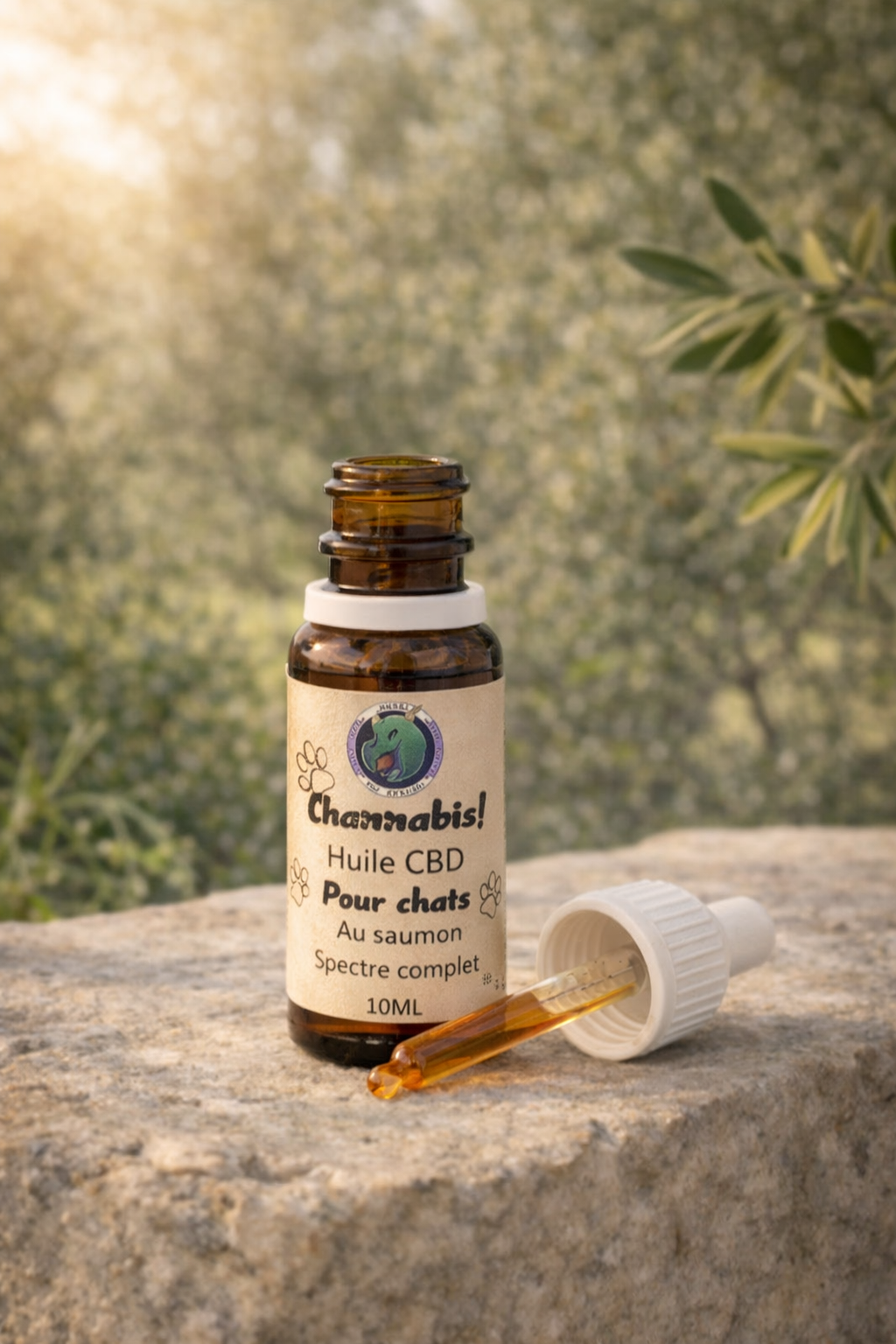 Huile pour chats au CBD et saumon Channabis - spectre complet - production française
