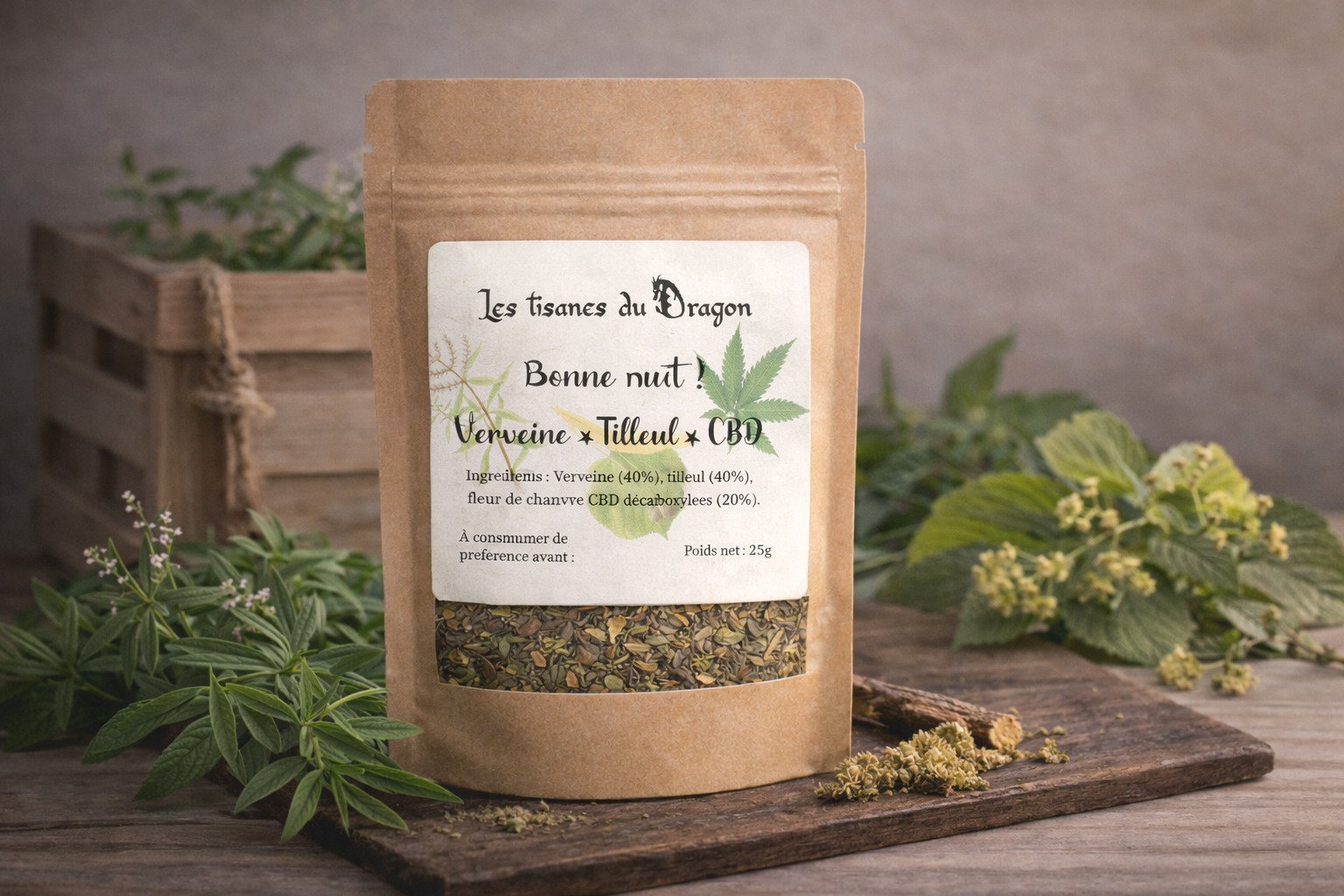 Tisane verveine-tilleul-CBD