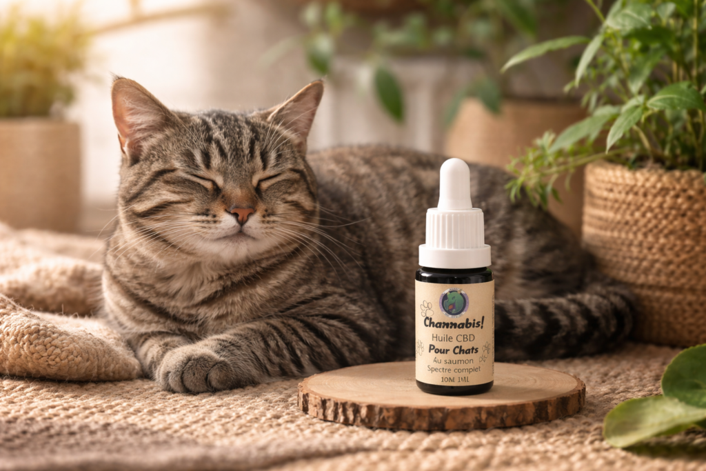Chat et huile CBD pour chats de L'herbe du Dragon