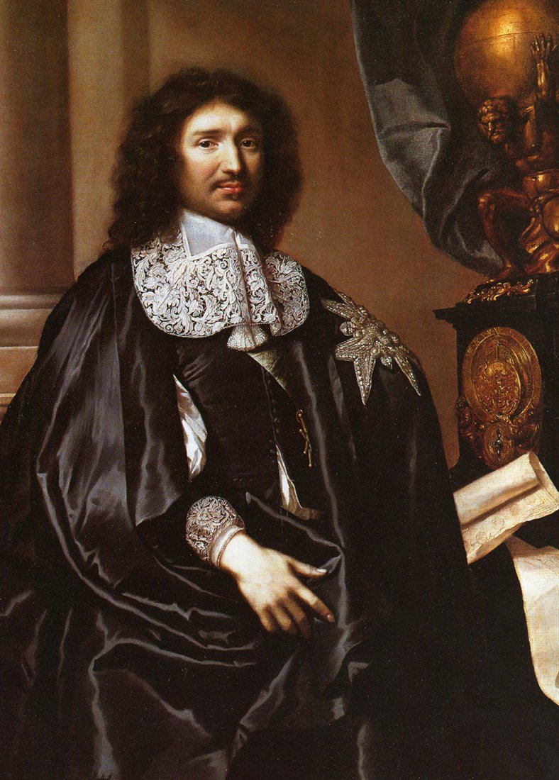 Portrait de Jean-Baptiste Colbert, ministre de Louis XIV, en cape noire et étoile de l'Ordre du Saint-Esprit