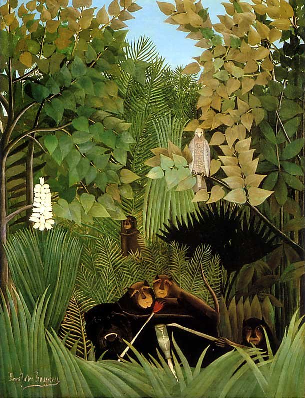 Tableau Les Joyeux Farceurs du Douanier Rousseau (1906)